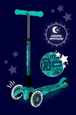 Складной трехколесный самокат Mini Micro Deluxe Orion Foldable LED Blue MMD374 синий