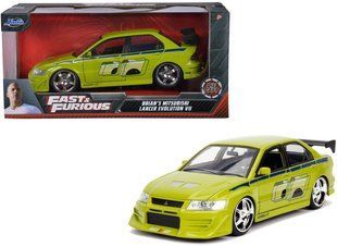 Металева машинка 1:24 2002 Mitsubishi Lancer EVO VII Fast and Furious Jada Toys 9399788314R00