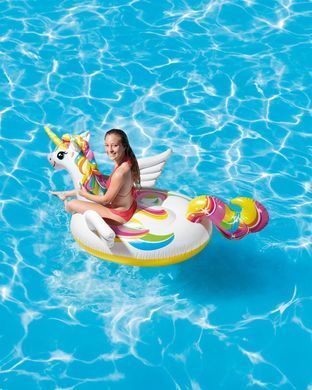 Детский надувной плотик Ride On Unicorn Intex 57561 (198 х 140 х 102 см)