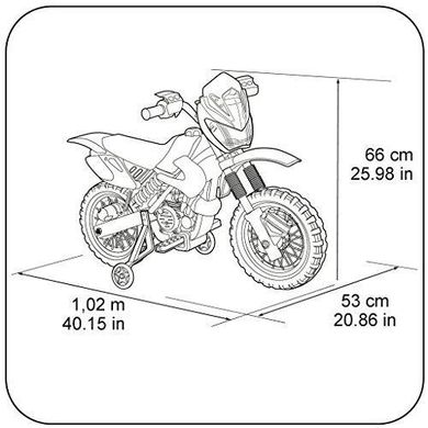 Детский электромотоцикл Cross 400F, 6V Feber 11250