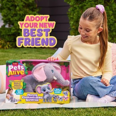Интерактивный игровой набор Мама слониха с сюрпризом Zuru Pets Alive 9570