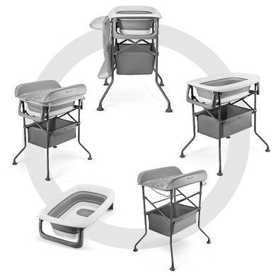 Столик для пеленания с ванной 2 в 1 Kinderkraft Bubbly Grey KABUBB00GRY0000