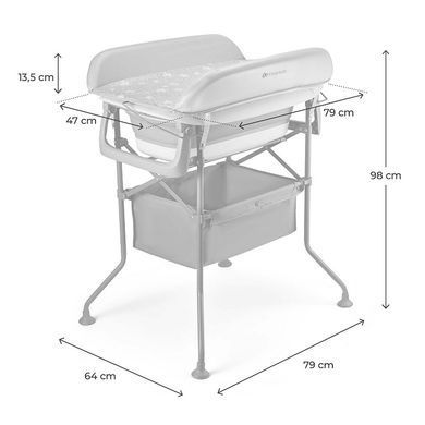 Столик для пеленания с ванной 2 в 1 Kinderkraft Bubbly Grey KABUBB00GRY0000