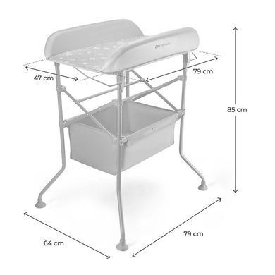 Столик для пеленания с ванной 2 в 1 Kinderkraft Bubbly Grey KABUBB00GRY0000