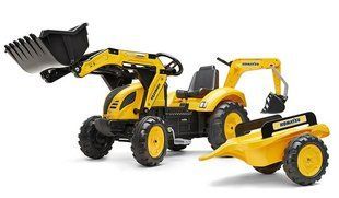 Дитячий трактор на педалях з причепом та двома ковшами Komatsu Falk 2086Y від 3 років