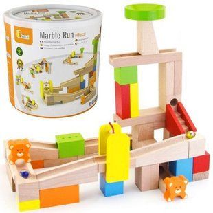Дерев'яний Конструктор Гірки для кульок Ball Slide Track Marble Run Viga Toys 51619
