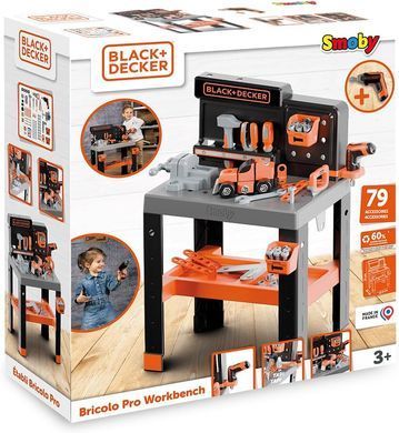Игровая Профессиональная мастерская инструментов Black+Decker Bricolo Pro Workbench Smoby 7600360740