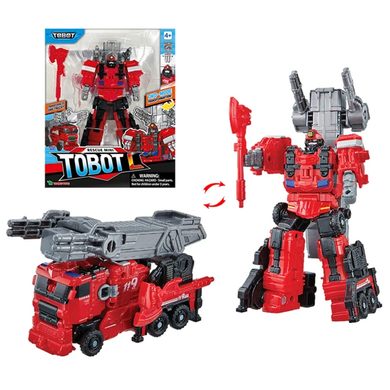 Уцінка Трансформер 18 см Пожежна машина-рятувальник S5 Rescue mini Tobot L Fire Truck Young Toys 301160