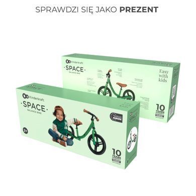 Біговел Kinderkraft Space Light Green KRSPAC23GRE0000 з ручним тормозом