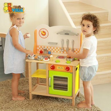 Дерев'яна дитяча кухня з посудом Fantastic Kitchen Viga Toys 50957FSC