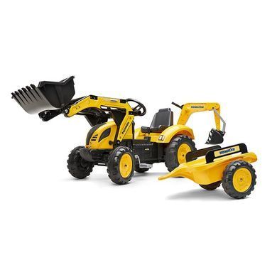Дитячий трактор на педалях з причепом та двома ковшами Komatsu Falk 2086Y від 3 років