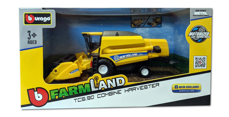 Автомодель Зерноуборочный комбайн (18 см., 1:50) New Holland TC5.90 Combine Harvest Bburago 18-31721