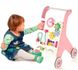 Дерев'яні ходунки-каталка з бізібордом Baby Walker Viga Toys 50178 рожеві