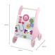 Дерев'яні ходунки-каталка з бізібордом Baby Walker Viga Toys 50178 рожеві