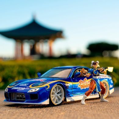 Металева машинка Вуличний боєць Street Fighter 1993 Mazda RX-7 1:24 з фігуркою Chun-Li Jada Toys 253255062