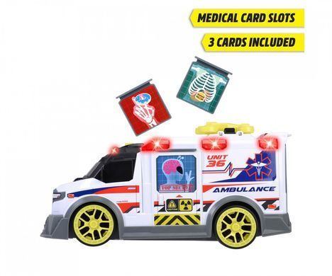 Машинка Швидка допомога (35.5 см) Ambulance Dickie Toys 3307003 з аксесуарами, звук та світло