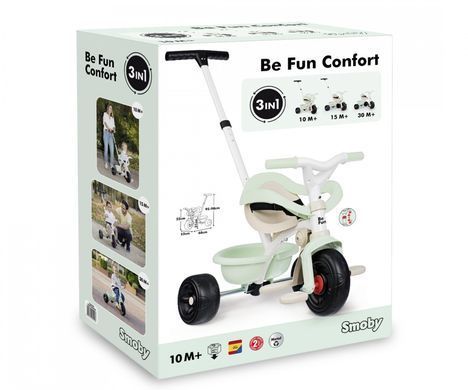 Дитячий металевий триколісний велосипед 3 в 1 Be Fun Komfort Smoby 7600740420 від 10 місяців