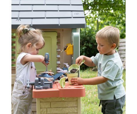 Ігровий будиночок Smoby Life Nature з майстернею та інструментами 7600810742