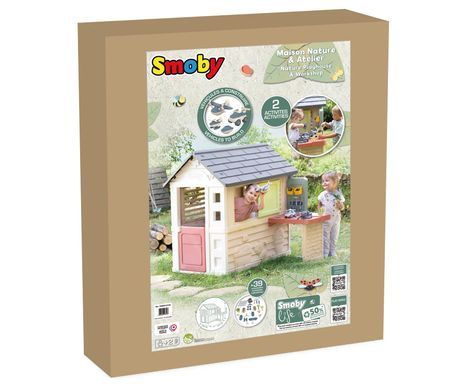 Ігровий будиночок Smoby Life Nature з майстернею та інструментами 7600810742