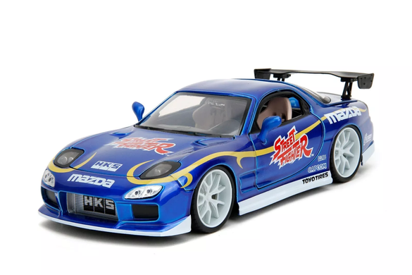 Металева машинка Вуличний боєць Street Fighter 1993 Mazda RX-7 1:24 з фігуркою Chun-Li Jada Toys 253255062