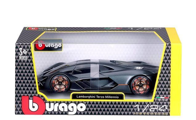 Металева автомодель Lamborghini Terzo Millennio 1/24 Bburago 18-21094 колір в асортименті зелений, сірий