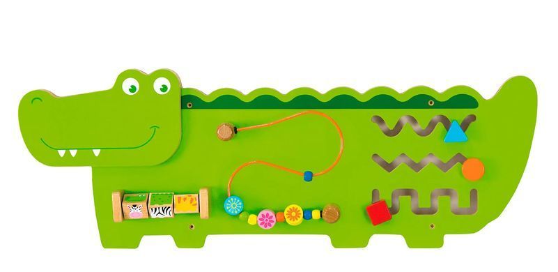 Настенная игрушка бизиборд&nbsp;Крокодил Viga Toys wall toy Crocodile 50469 FSC Монтессори