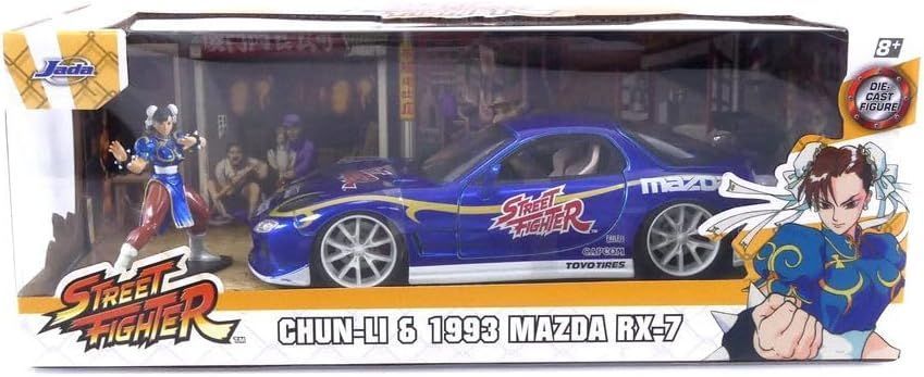 Металева машинка Вуличний боєць Street Fighter 1993 Mazda RX-7 1:24 з фігуркою Chun-Li Jada Toys 253255062