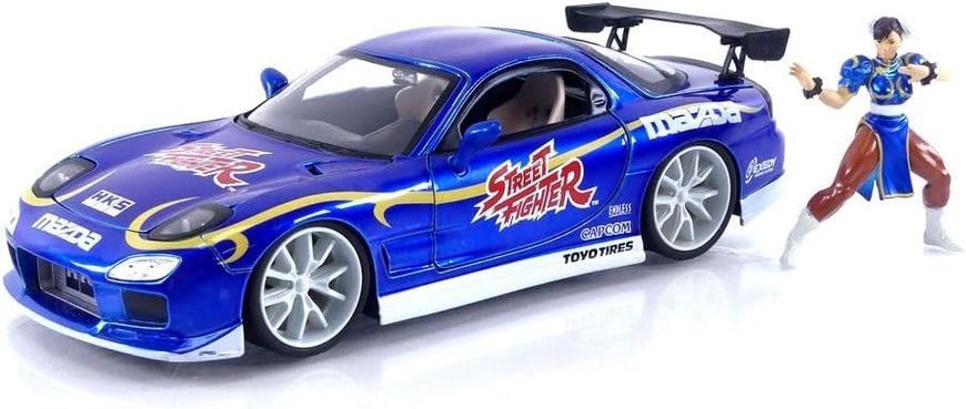 Металева машинка Вуличний боєць Street Fighter 1993 Mazda RX-7 1:24 з фігуркою Chun-Li Jada Toys 253255062