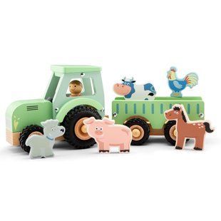 Іграшковий Набір Трактор з причепом і 5 тваринами, New Classic Toys (19362)