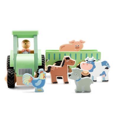 Іграшковий Набір Трактор з причепом і 5 тваринами, New Classic Toys (19362)