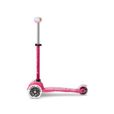 Розовый трехколесный самокат (до 50 кг) Mini Micro Deluxe Magic Pink LED MMD130 светящиеся ручки