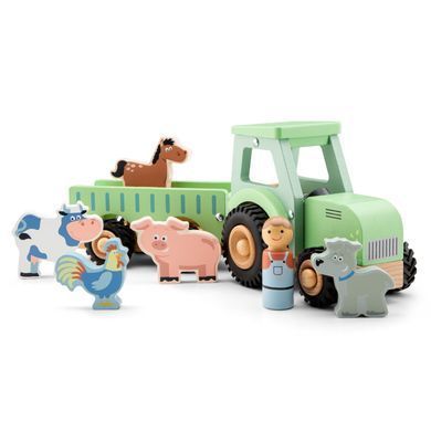 Іграшковий Набір Трактор з причепом і 5 тваринами, New Classic Toys (19362)