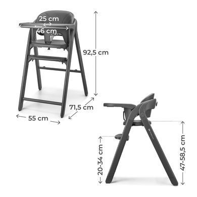 Стільчик для годування 3 в 1 Tino Grey Kinderkraft KHTINO00GRY0000 до 110 кг