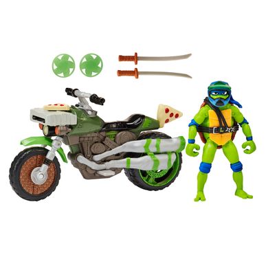 Боевой транспорт с фигуркой Леонардо на мотоцикле TMNT 83431 Ninja Kick Cycle