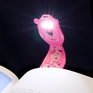 Уценка LED фонарик-закладка розовый Мишка Flexilight Rechargeable Pals FLRPBE с USB-кабелем