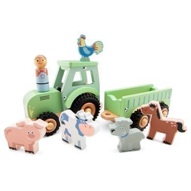 Іграшковий Набір Трактор з причепом і 5 тваринами, New Classic Toys (19362)