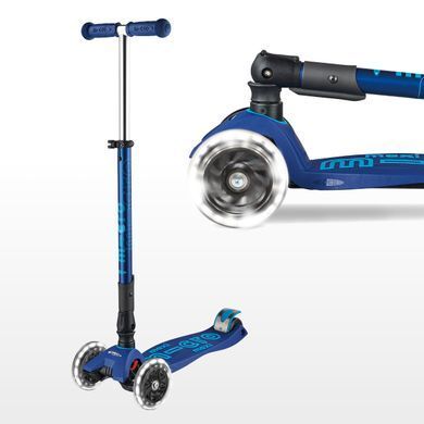 Складаний дитячий самокат Maxi Micro Deluxe Foldable LED Navy Blue MMD099 від 5 до 12 років