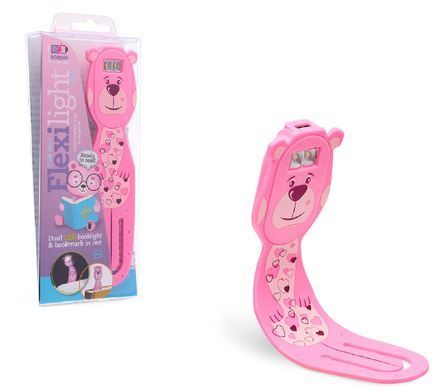 Уценка LED фонарик-закладка розовый Мишка Flexilight Rechargeable Pals FLRPBE с USB-кабелем
