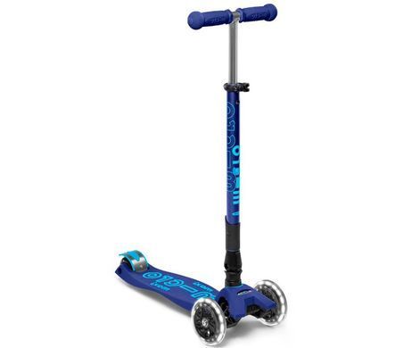 Складаний дитячий самокат Maxi Micro Deluxe Foldable LED Navy Blue MMD099 від 5 до 12 років
