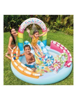 Дитячий ігровий центр-басейн з гіркою Candy Fun Play Center Intex 57144
