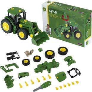 Конструктор Трактор John Deere Tractor 6215R с погрузчиком Theo Klein 3903