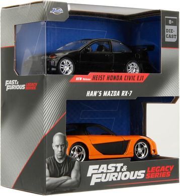 Набор металлических машинок Форсаж (1:32) Honda Civic EJ1 1993 и Han's Mazda RX-7 1997 Jada Toys 253202011