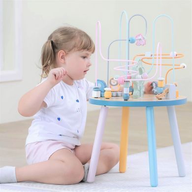 Дерев'яний навчальний маніпулятивний стіл Монтессорі PolarB Viga Toys Wire Beads Table 44033