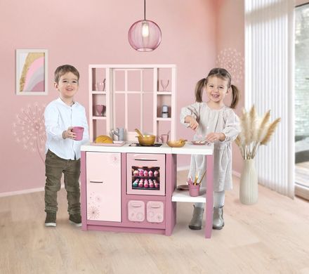 Детская интерактивная кухня Loft Fleur Pink Smoby 7600312602 с аксессуарами и звуковым эффектом