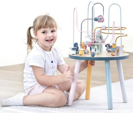Дерев'яний навчальний маніпулятивний стіл Монтессорі PolarB Viga Toys Wire Beads Table 44033