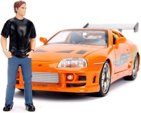 Fast & Furious Металева машинка 1995 Toyota Supra 1:24 з фігуркою Браяна Jada Toys 9330738314R00