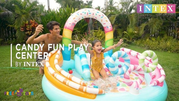 Дитячий ігровий центр-басейн з гіркою Candy Fun Play Center Intex 57144