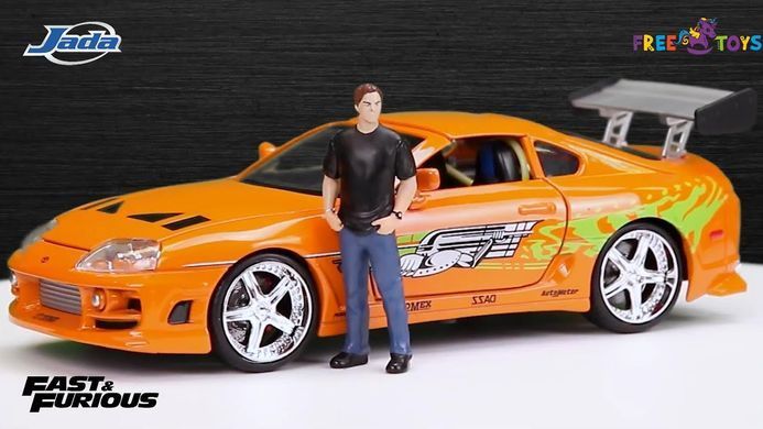 Fast & Furious Металева машинка 1995 Toyota Supra 1:24 з фігуркою Браяна Jada Toys 9330738314R00