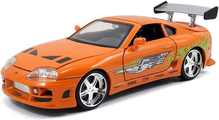 Fast & Furious Металева машинка 1995 Toyota Supra 1:24 з фігуркою Браяна Jada Toys 9330738314R00