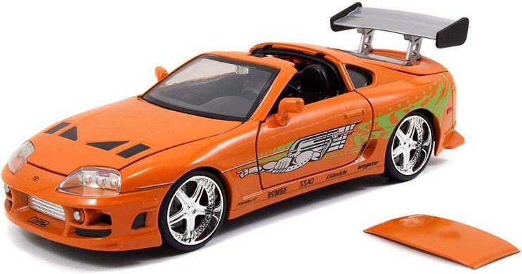 Fast & Furious Металева машинка 1995 Toyota Supra 1:24 з фігуркою Браяна Jada Toys 9330738314R00